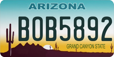AZ license plate BOB5892