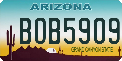 AZ license plate BOB5909