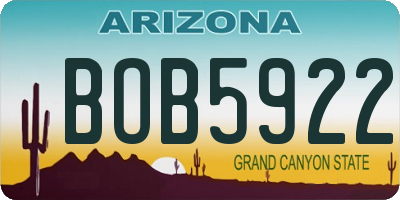 AZ license plate BOB5922