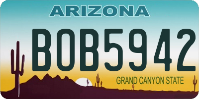 AZ license plate BOB5942