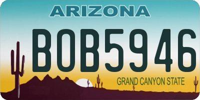 AZ license plate BOB5946