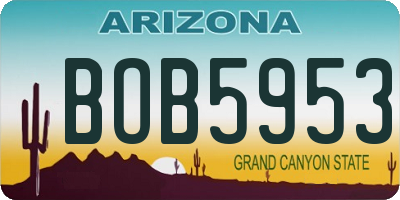 AZ license plate BOB5953