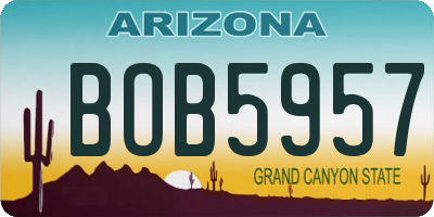 AZ license plate BOB5957