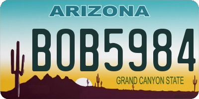 AZ license plate BOB5984