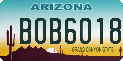 AZ license plate BOB6018