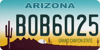 AZ license plate BOB6025