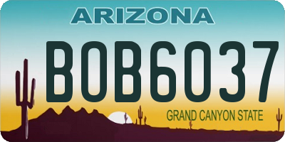 AZ license plate BOB6037