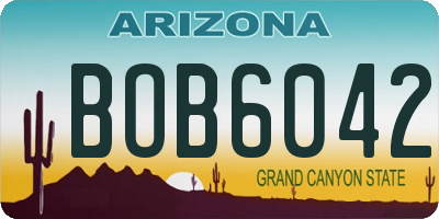 AZ license plate BOB6042