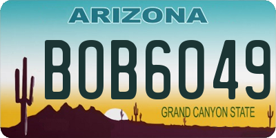 AZ license plate BOB6049