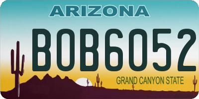 AZ license plate BOB6052