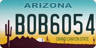 AZ license plate BOB6054