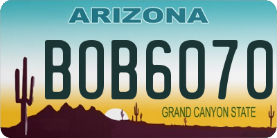 AZ license plate BOB6070