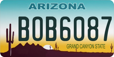 AZ license plate BOB6087