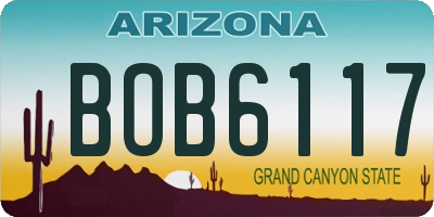 AZ license plate BOB6117