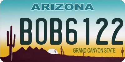 AZ license plate BOB6122