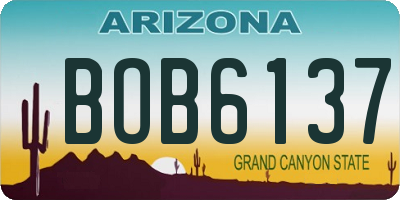 AZ license plate BOB6137