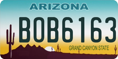 AZ license plate BOB6163