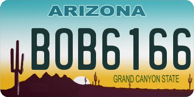 AZ license plate BOB6166
