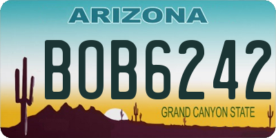 AZ license plate BOB6242