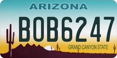 AZ license plate BOB6247