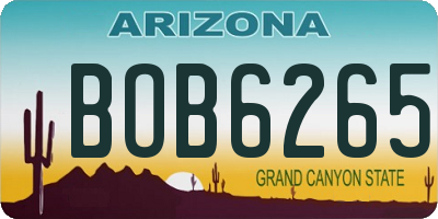AZ license plate BOB6265