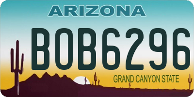 AZ license plate BOB6296