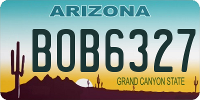 AZ license plate BOB6327
