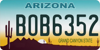 AZ license plate BOB6352