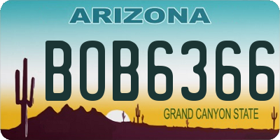 AZ license plate BOB6366