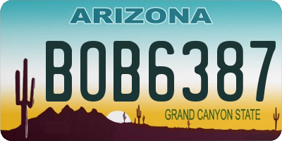 AZ license plate BOB6387