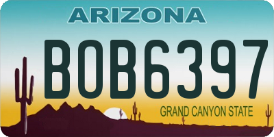 AZ license plate BOB6397