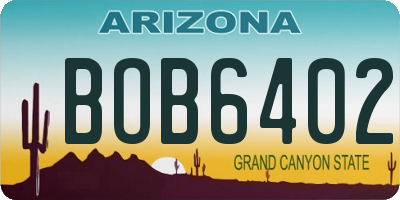 AZ license plate BOB6402