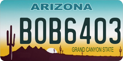 AZ license plate BOB6403