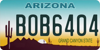 AZ license plate BOB6404