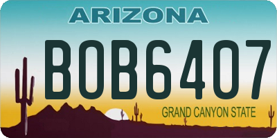 AZ license plate BOB6407
