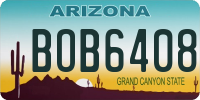 AZ license plate BOB6408