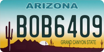 AZ license plate BOB6409