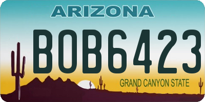 AZ license plate BOB6423