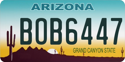 AZ license plate BOB6447