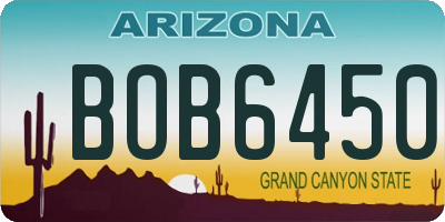 AZ license plate BOB6450