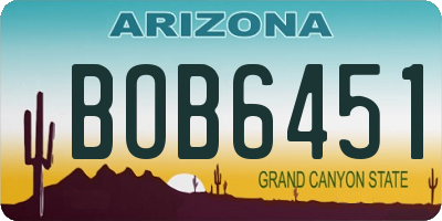 AZ license plate BOB6451