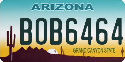 AZ license plate BOB6464