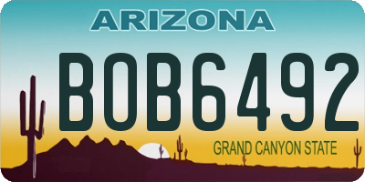 AZ license plate BOB6492