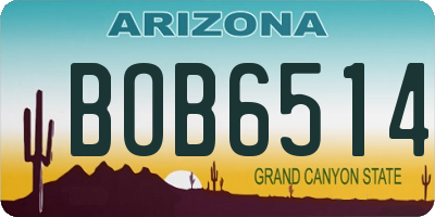 AZ license plate BOB6514