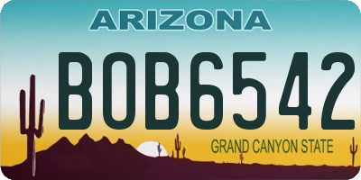 AZ license plate BOB6542