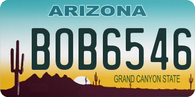 AZ license plate BOB6546