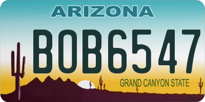 AZ license plate BOB6547