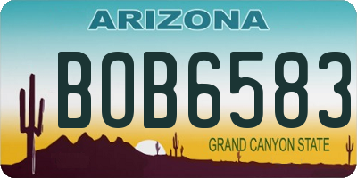 AZ license plate BOB6583