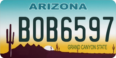AZ license plate BOB6597
