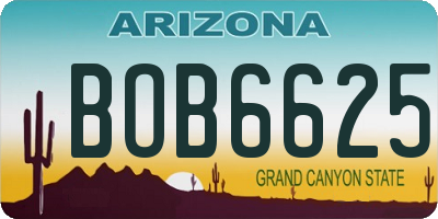 AZ license plate BOB6625